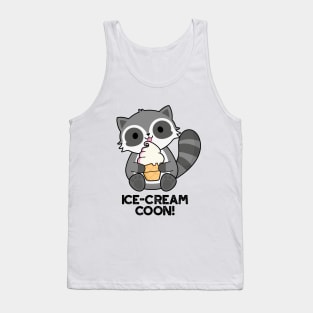 Ice Cream Coom Funny Animal Racoon Pun Tank Top